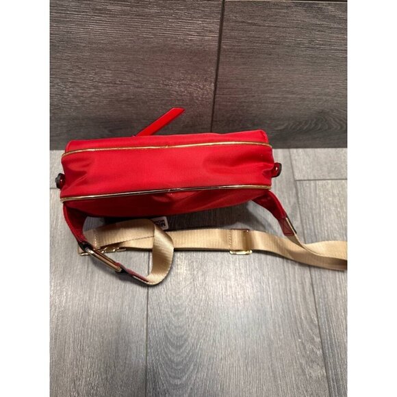 Michael Kors Signature Red Bumbag Gold Hardware Nylon Fannypack Belt Bag - Picture 13 of 14